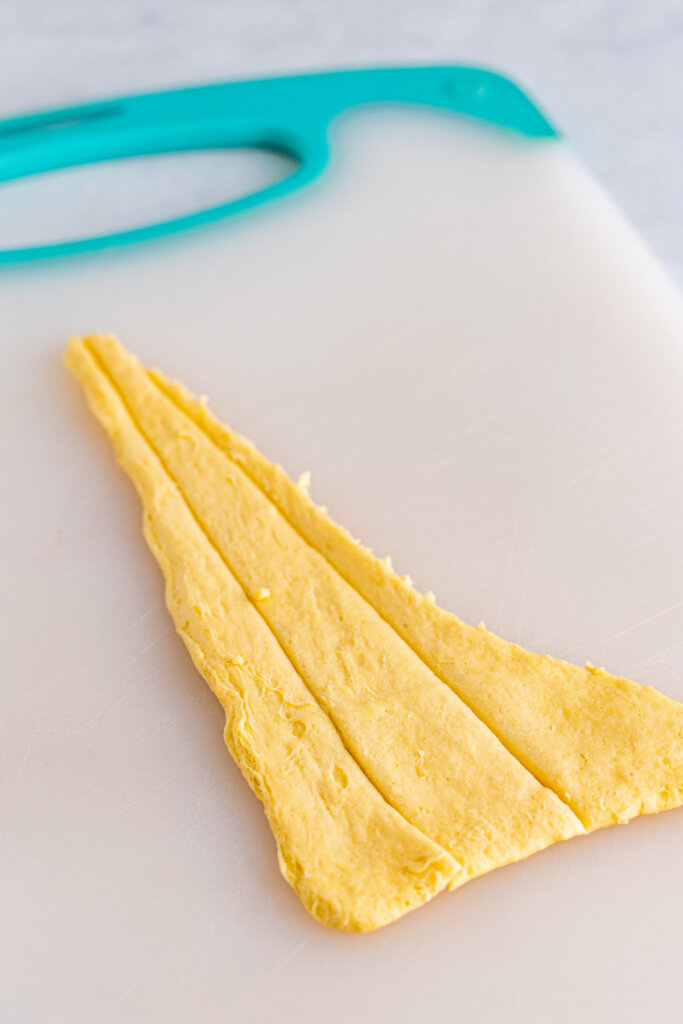 couper chaque triangle en 3 morceaux allongés