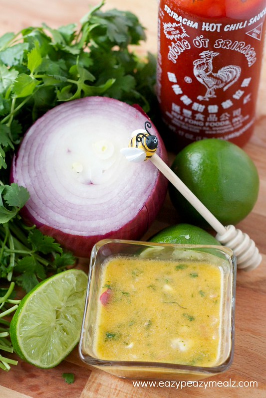 Vinaigrette Fiesta Lime avec des légumes frais.