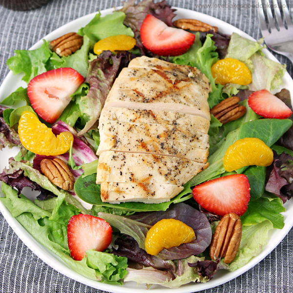 California Chicken Salad on a plate with a fork.