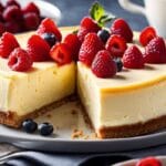 Cheesecake new-yorkais crémeux aux fruits rouges fraises et myrtilles