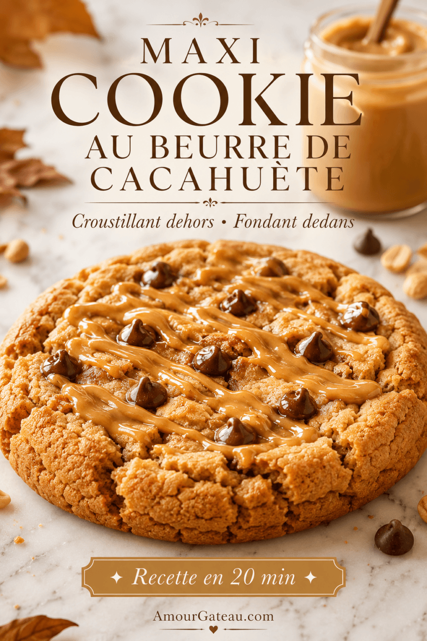 maxi cookie beurre de cacahuète recette américaine fondant