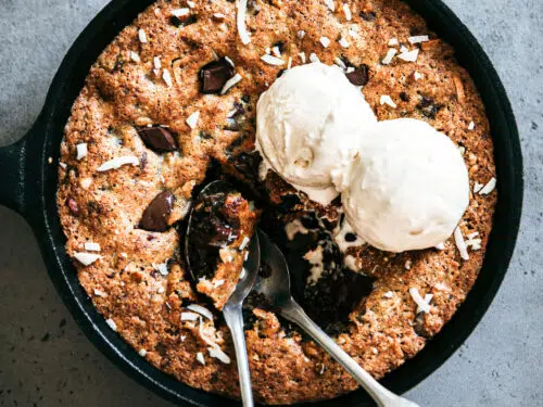 Cookie Skillet Fondant au Chocolat et au glace