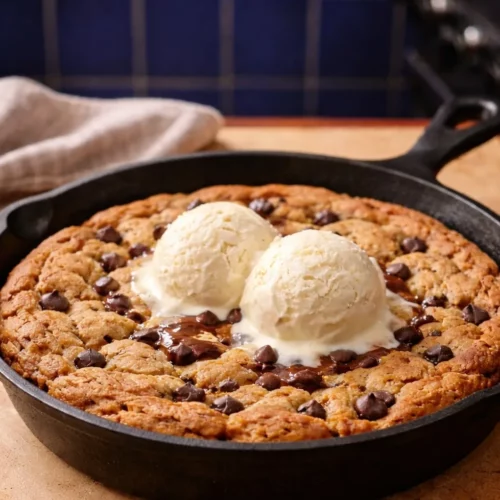 Cookie Skillet Fondant au Chocolat et glace
